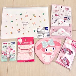 ❤️Sanrio Hello Kitty My Melody Pouch Hair tie Cable clip set❤️